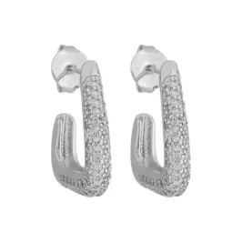 BRINCO RETANGULAR CRAVEJADO JADE GDE - BANHADO Á RODIO