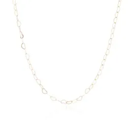COLAR CORRENTE ELOS DE CORAÇÃO 70CM - OURO