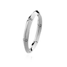 ANEL DETALHADO COM ZIRCONIAS - RÓDIO BRANCO - 15