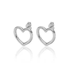 BRINCO CORAÇÃO VAZADO LISO - RÓDIO BRANCO