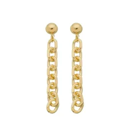 BRINCO REDONDO COM CORRENTE BANHADO A OURO