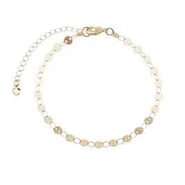 PULSEIRA PLAQUINHAS REDONDAS BANHADA A OURO