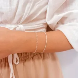 PULSEIRA DE ELOS DE CORAÇÃO - RODIO BRANCO