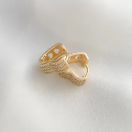 BRINCO ARGOLA CORAÇÃO 3 ZIRCONIAS -G - ZURIQUE