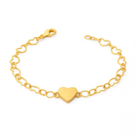 PULSEIRA CORAÇÃO COM ELOS DE CORAÇÃO