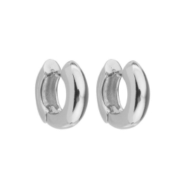 BRINCO ARGOLA LISA LARGA BANHADO A RÓDIO BRANCO