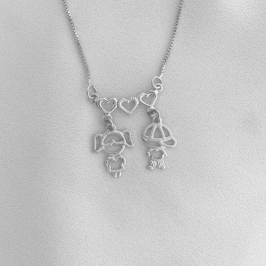 COLAR 2 FILHOS LISO CRAQUELADO - FILHOS