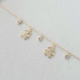 PULSEIRA DUAS FILHAS MENINAS C/ ZIRCONIAS COLORIDAS