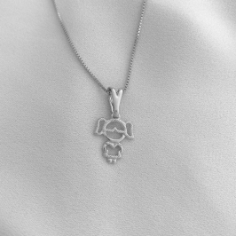 COLAR FILHA MENINA LISO CRAQUELADO - FILHOS