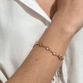 PULSEIRA BOLAS DE ZIRCONIAS -  JARDIM SECRETO