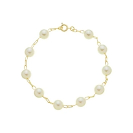 PULSEIRA DE PÉROLA BARROCA - RODIO BRANCO