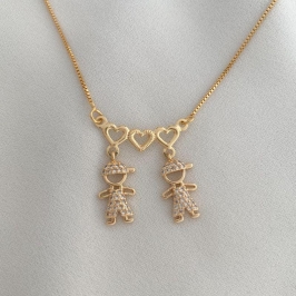 COLAR DE 2 FILHOS MENINOS CRAVEJADO - FILHOS