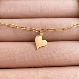 PULSEIRA CORAÇÃO ESTICADINHO DUPLO LISO 45CM