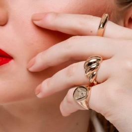 ANEL ALTO LISO - OURO - 14