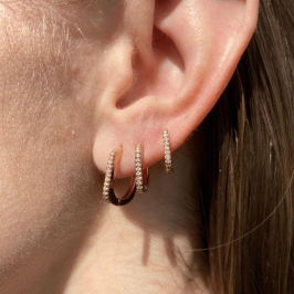 BRINCO TRIO DE ARGOLAS FINO CRAVEJADO - JARDIM SECRETO