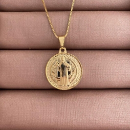 COLAR MEDALHA DE SÃO BENTO - G
