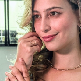 ANEL RETANGULAR GEOMÉTRICO LISO  - AURA