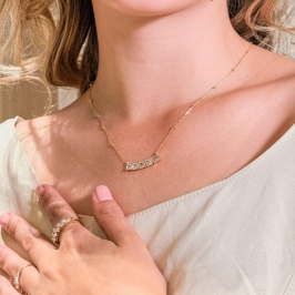 COLAR CHOKER ZIRCONIA QUADRADA 40CM - AURA