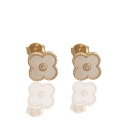 BRINCO TREVO MADRE PÉROLA  CRAVEJADO