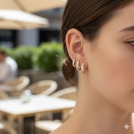 BRINCO TRIO DE ARGOLAS CRAVEJADAS - PRIME