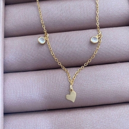 COLAR CORAÇÃO COM PONTOS DE LUZ  - JARDIM SECRETO