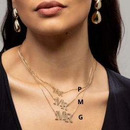 COLAR DE LETRA MONOGRAMA - P - PERSONALIZADO