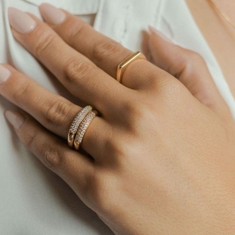 Anel Meia Aliança Zirconia Wine Banhado Em Ouro 18k