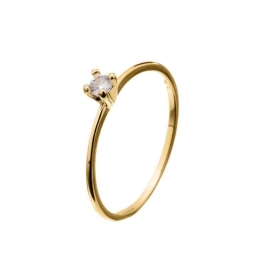 Anel Solitário Amor P Banhado Em Ouro 18k