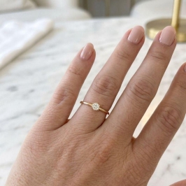 Anel Solitário 6 Garras Best-Seller Banhado Em Ouro 18k