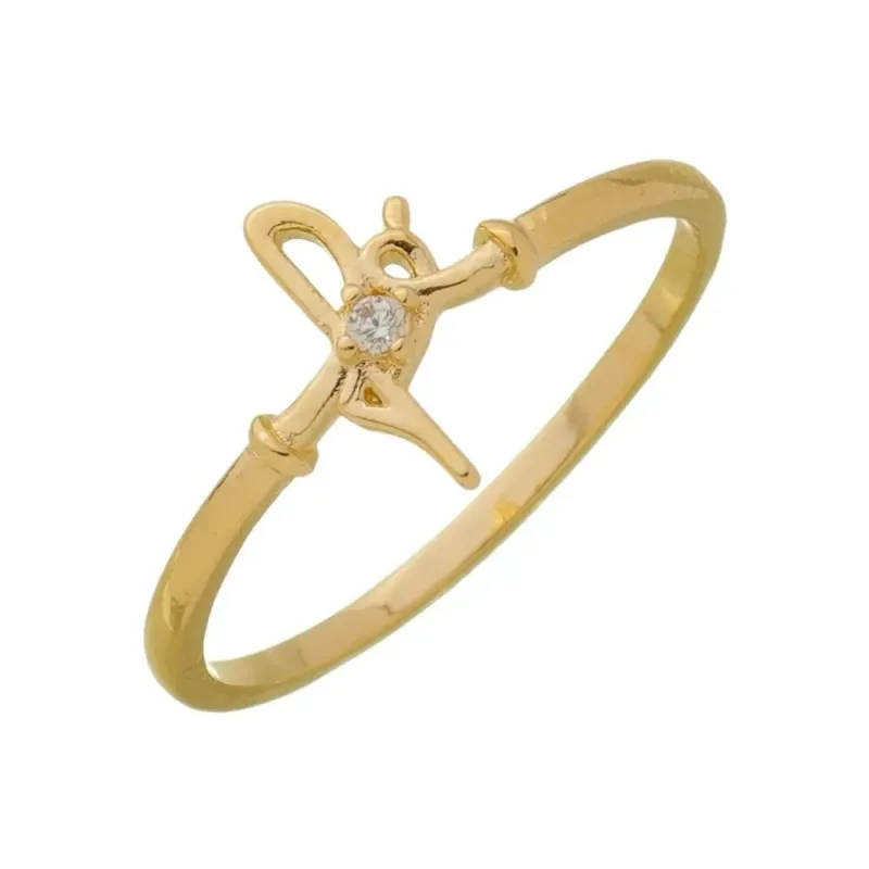 ANEL FÉ  BANHADO A OURO  - 18