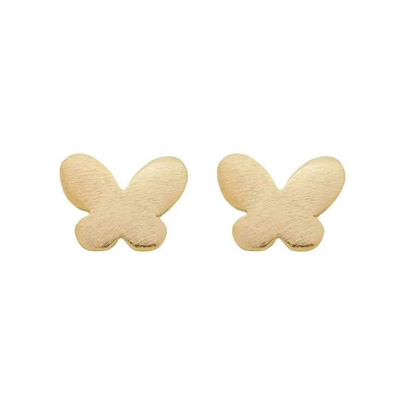 BRINCO BORBOLETA ESCOVADO BANHADO A OURO