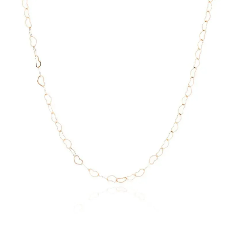 COLAR CORRENTE ELOS DE CORAÇÃO 50 CM - OURO