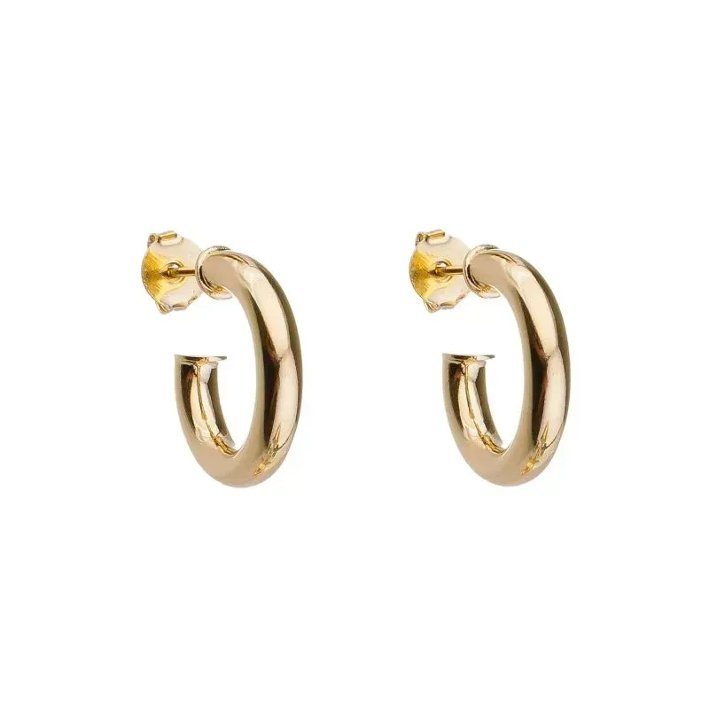 BRINCO ARGOLA DE TUBO MÉDIA BANHADA A OURO