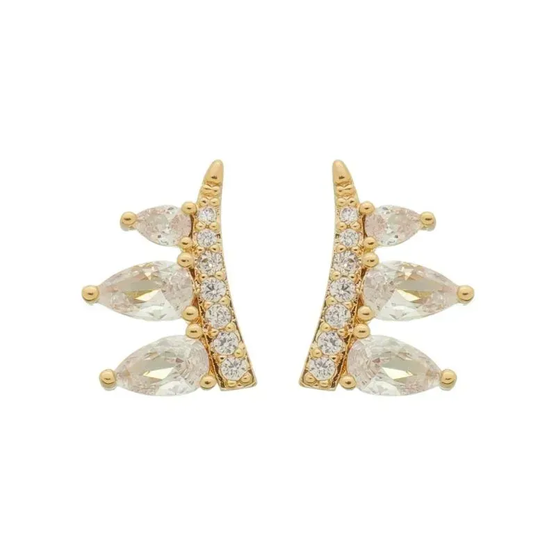 BRINCO EARCUFF  CRAVEJADO - BANHADO Á OURO