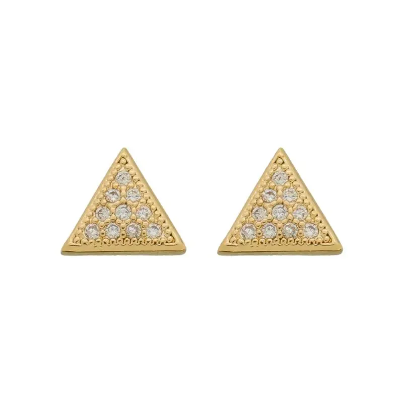 BRINCO TRIANGULO CRAVEJADO PEQ - BANHADO Á OURO