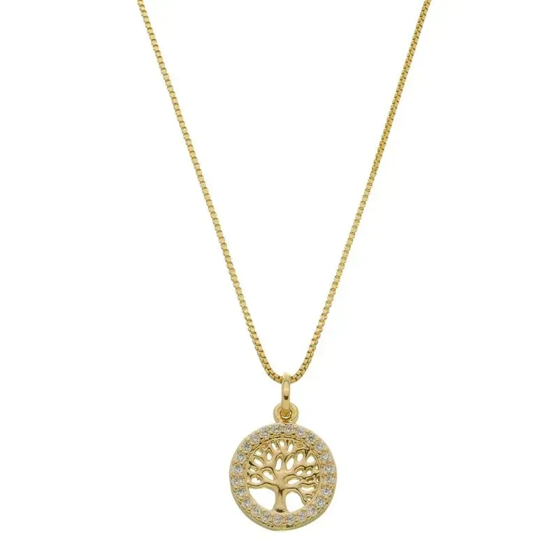 COLAR ARVORE DA VIDA LUZIA 45 CM BANHADO A OURO