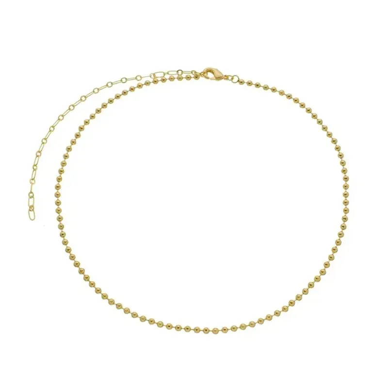 COLAR CHOKER BOLINHAS NATHANY 30CM BANHADO A OURO