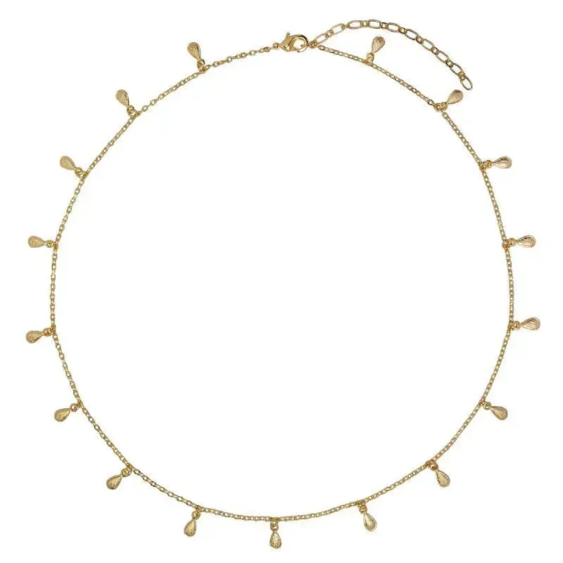 COLAR CHOKER COM PENDURICARIOS 35 CM - OURO