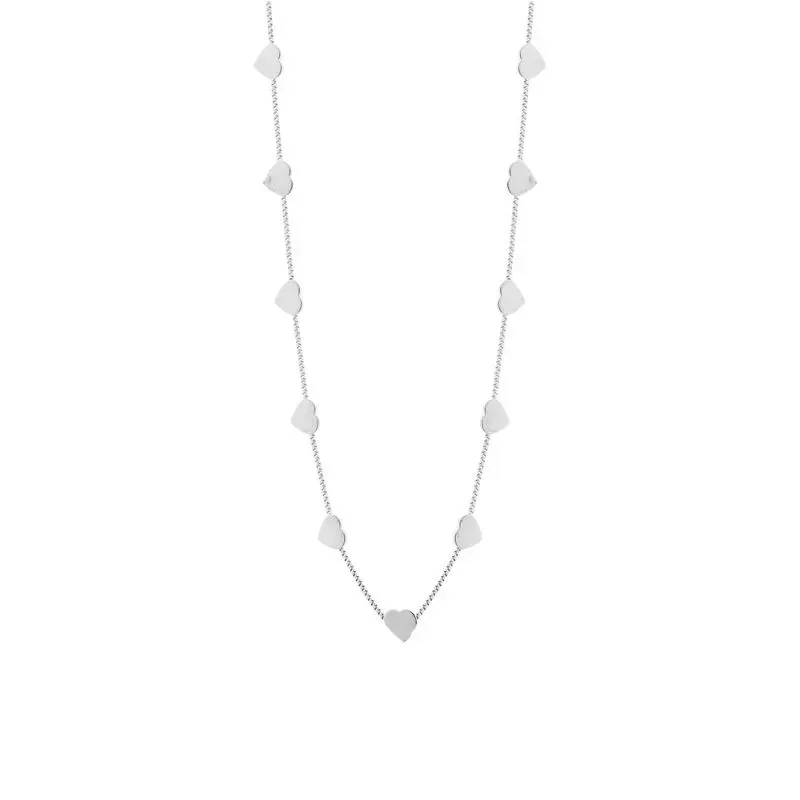 COLAR CHOKER COM VARIOS CORAÇÕES 30CM - RÓDIO BRANCO
