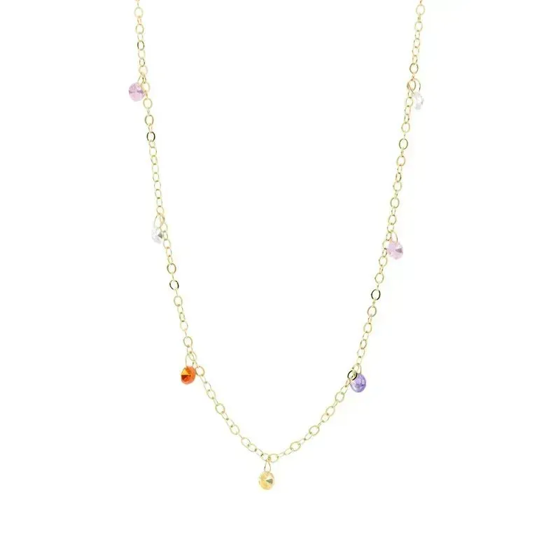 COLAR CHOKER COM ZIRCONIAS COLORIDAS - OURO