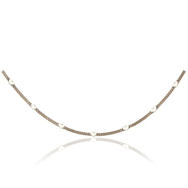COLAR CHOKER DE CORAÇÃO OURO - 30CM