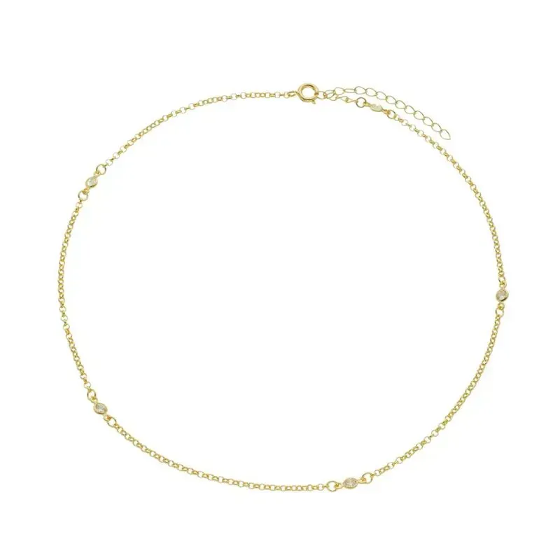 COLAR CHOKER PONTOS DE LUZ LAIS BANHADO A OURO