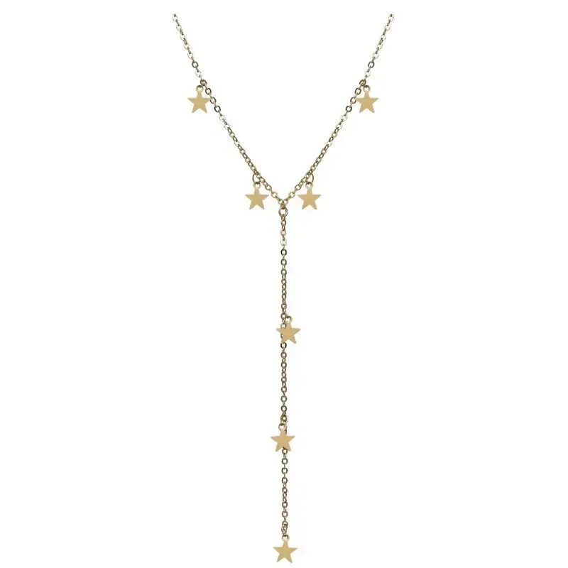 COLAR GRAVATA DE ESTRELAS 45 CM - OURO