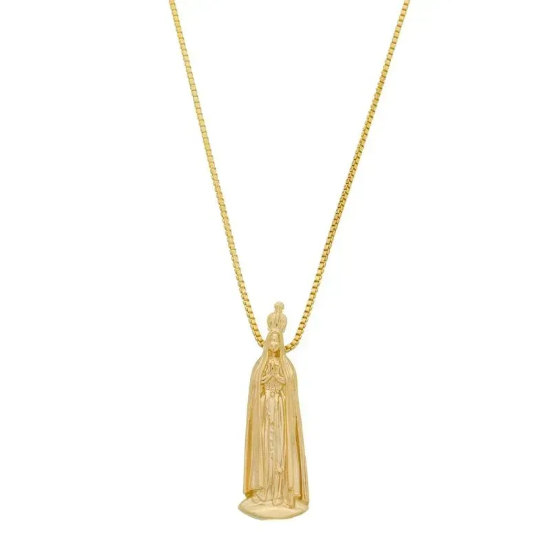 COLAR NOSSA SENHORA APARECIDA 45CM BANHADO A OURO