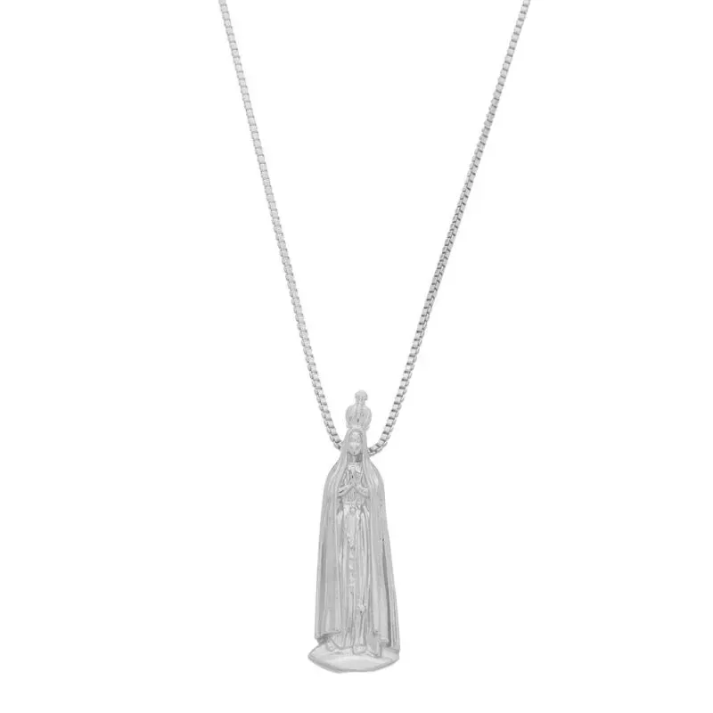 COLAR NOSSA SENHORA APARECIDA 45CM BANHADO A RODIO