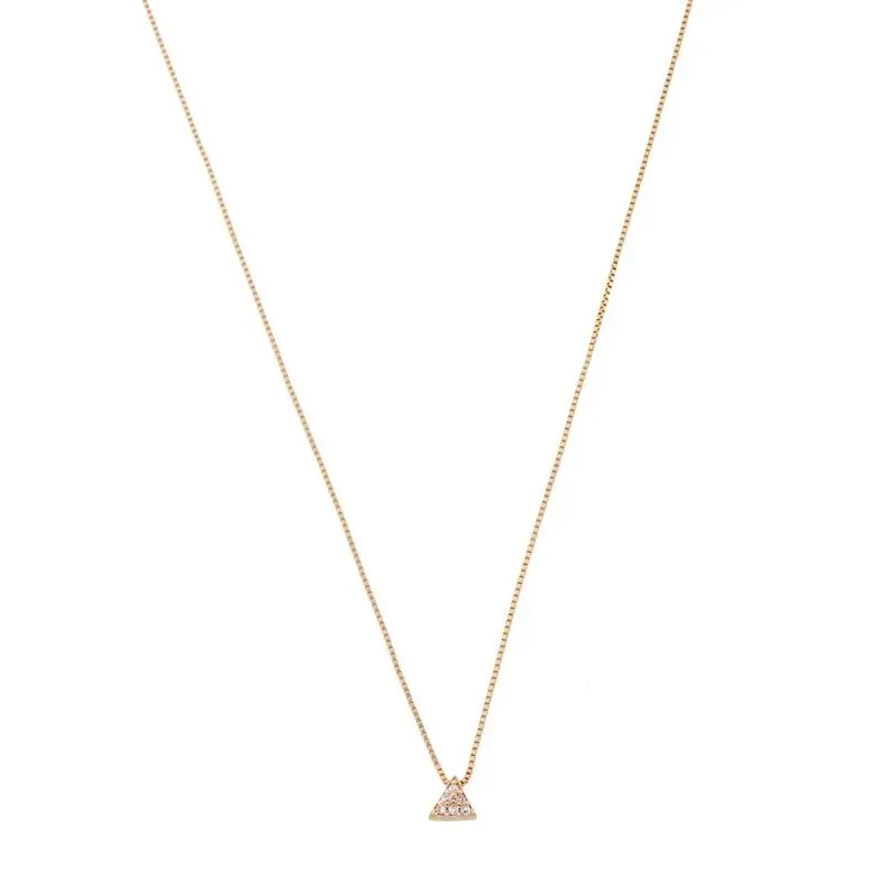 COLAR TRIANGULO PEQUENO CRAVEJADO BANHADO A OURO