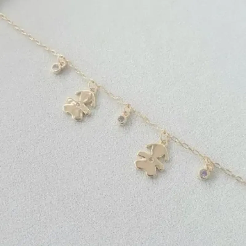 PULSEIRA DUAS FILHAS MENINAS C/ ZIRCONIAS COLORIDAS