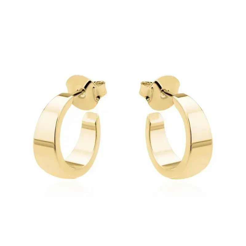 BRINCO ARGOLA LISA LARGA GRANDE COM TARRAXA - OURO