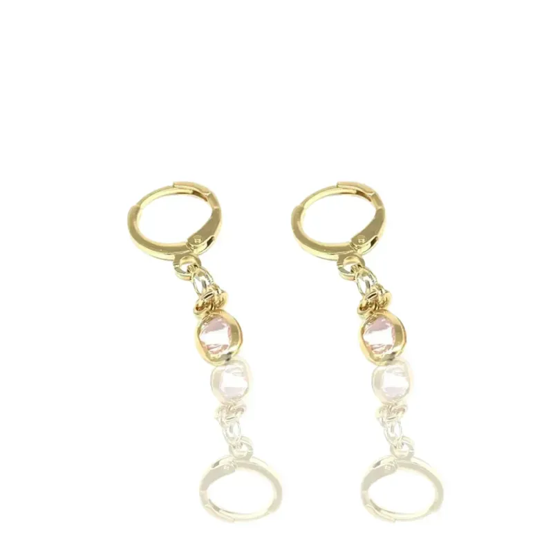 BRINCO ARGOLA ZIRCONIA ROSA - SUELLEN