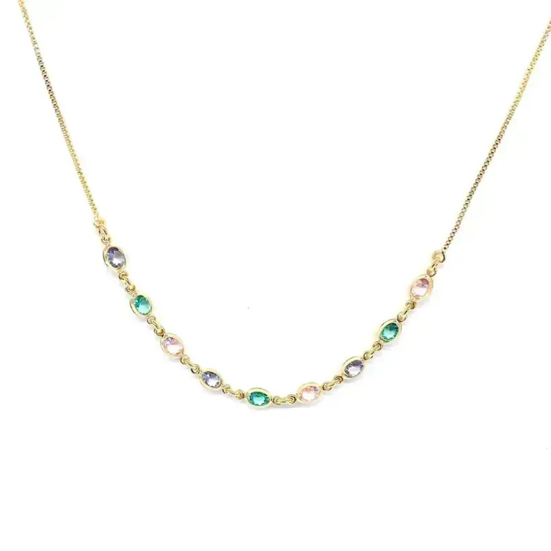 COLAR CHOKER ZIRCONIAS COLORIDAS  - SUELLEN